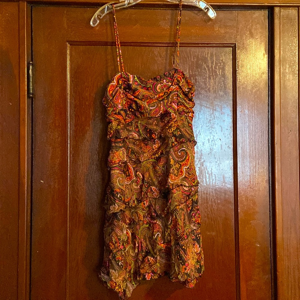 Silk, tiered dress (L)